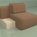 modèle 3D Chaise modulable Cascad avec coussin (droite) - preview