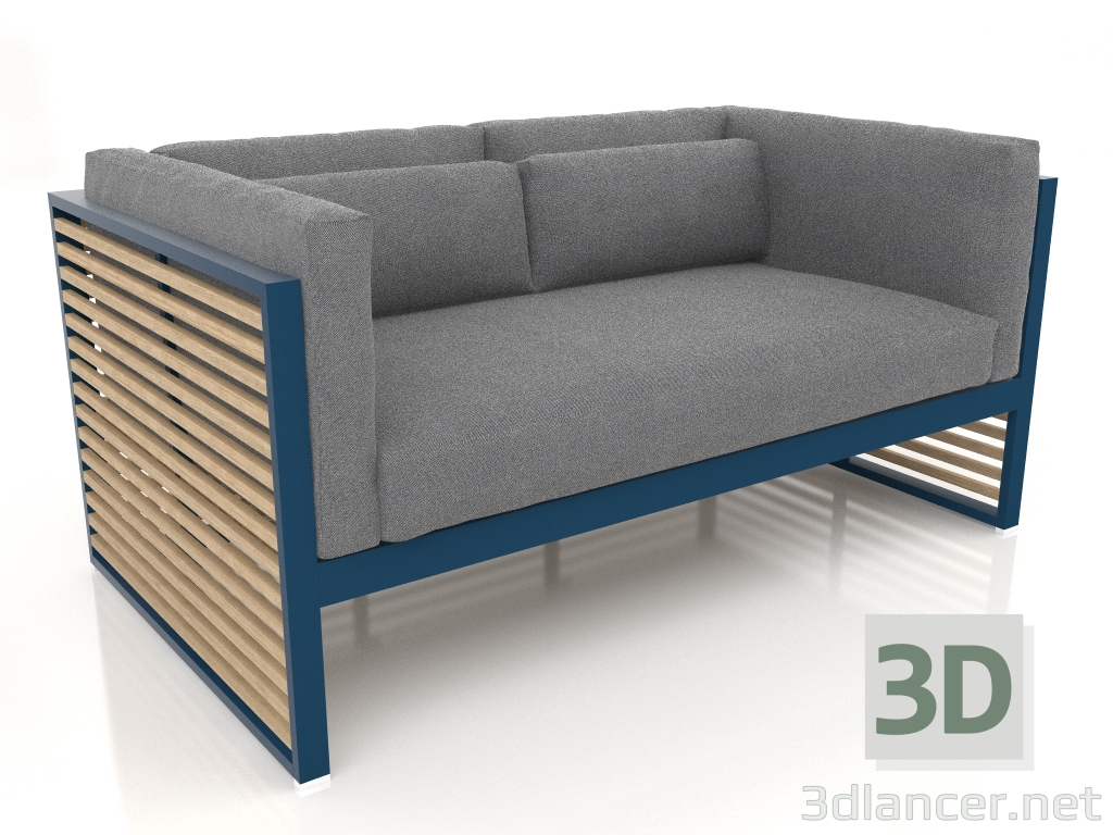 3D Modell 2-Sitzer-Sofa (Graublau) - Vorschau