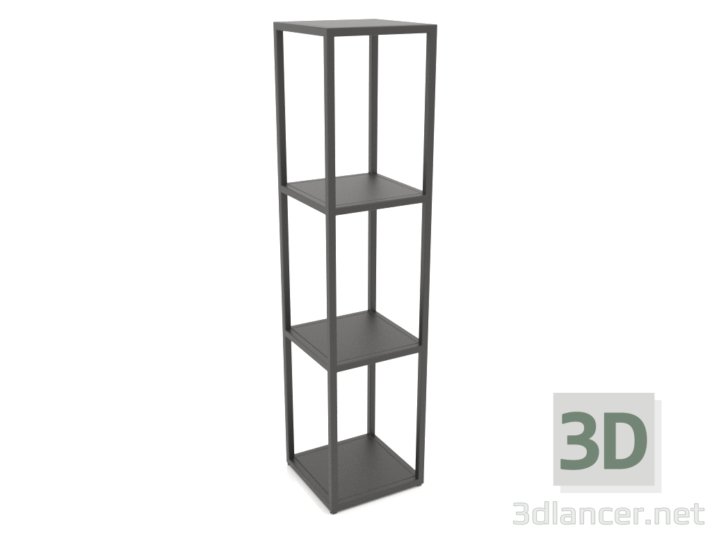 modello 3D Scaffale quadrato (METALLO, 30x30x128, 4 ripiani) - anteprima