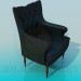 3d model Sillón de cuero negro - vista previa