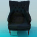 3d model Sillón de cuero negro - vista previa