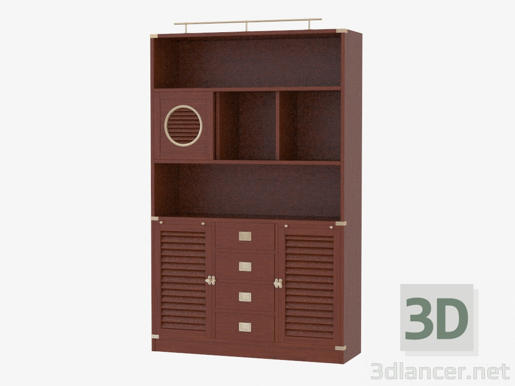 3D Modell Großer Schrank in einem Marine-Stil - Vorschau