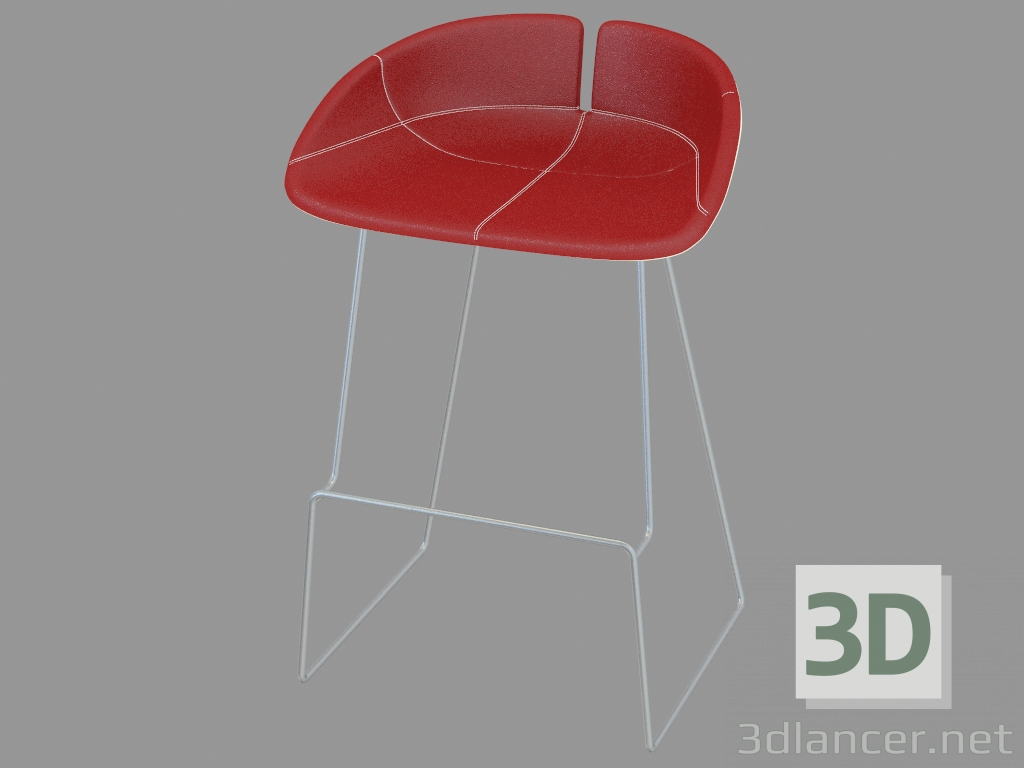 3d model Taburete de bar en un marco de metal - vista previa