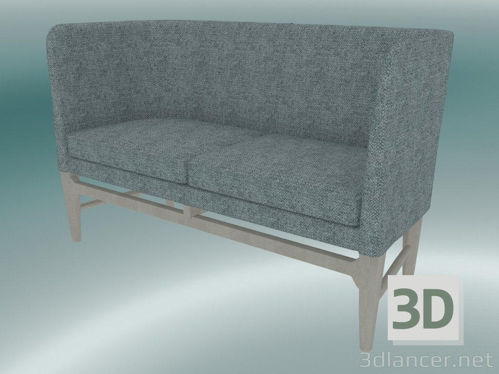 3D Modell Doppelsofa Mayor (AJ6, H 82 cm, 62 x 138 cm, Eiche weiß geölt, Hallingdal - 130) - Vorschau