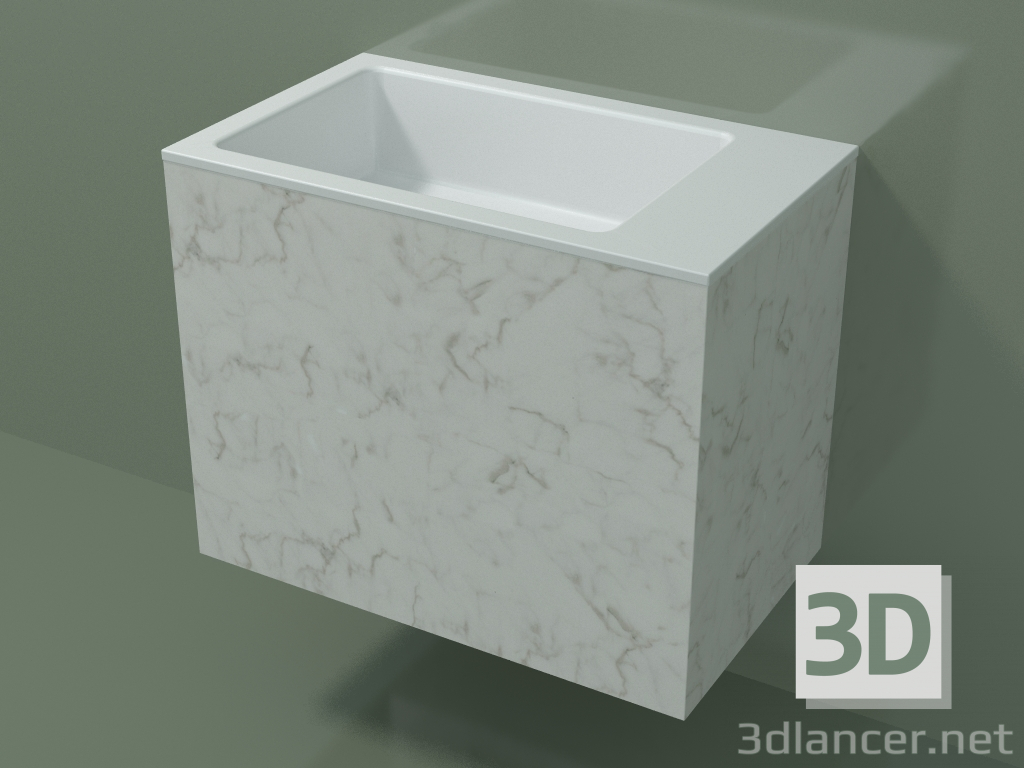 3d model Wall-mounted washbasin (02R133102, Carrara M01, L 60, P 36, H 48 cm) - preview