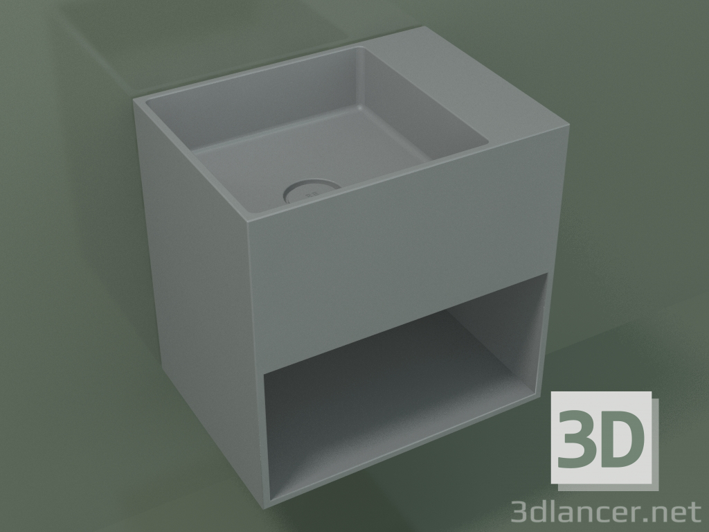 3d model Lavabo de pared Giorno (06UN23101, Silver Grey C35, L 48, P 36, H 48 cm) - vista previa