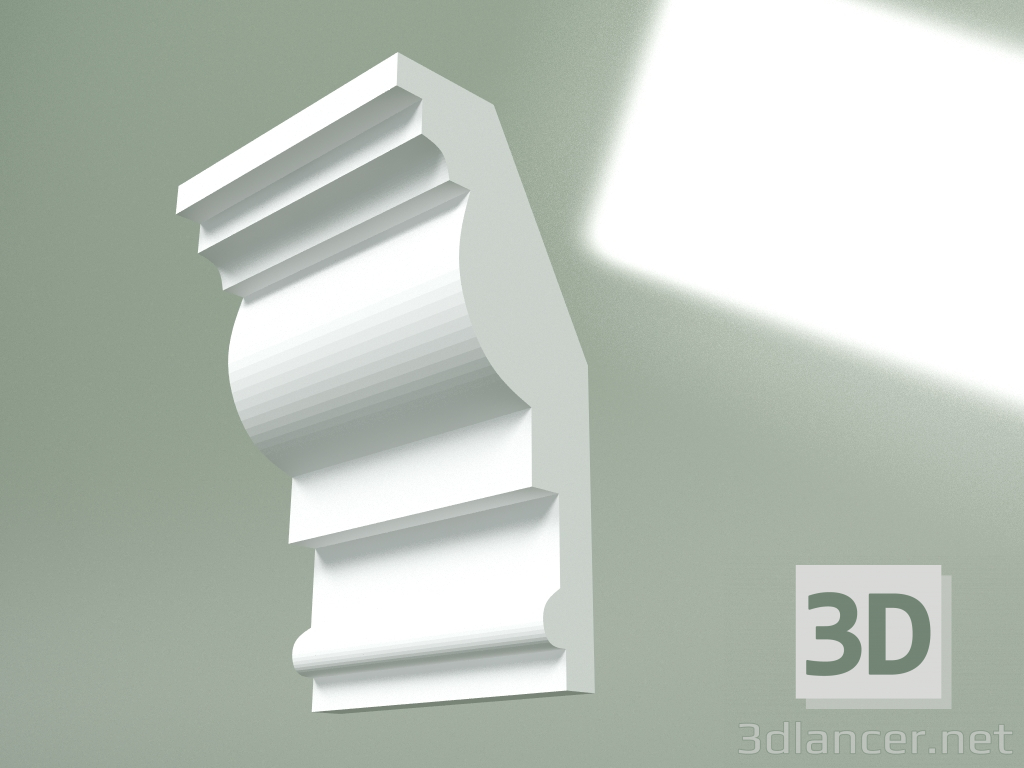 modello 3D Cornicione in gesso (zoccolo a soffitto) KT408 - anteprima