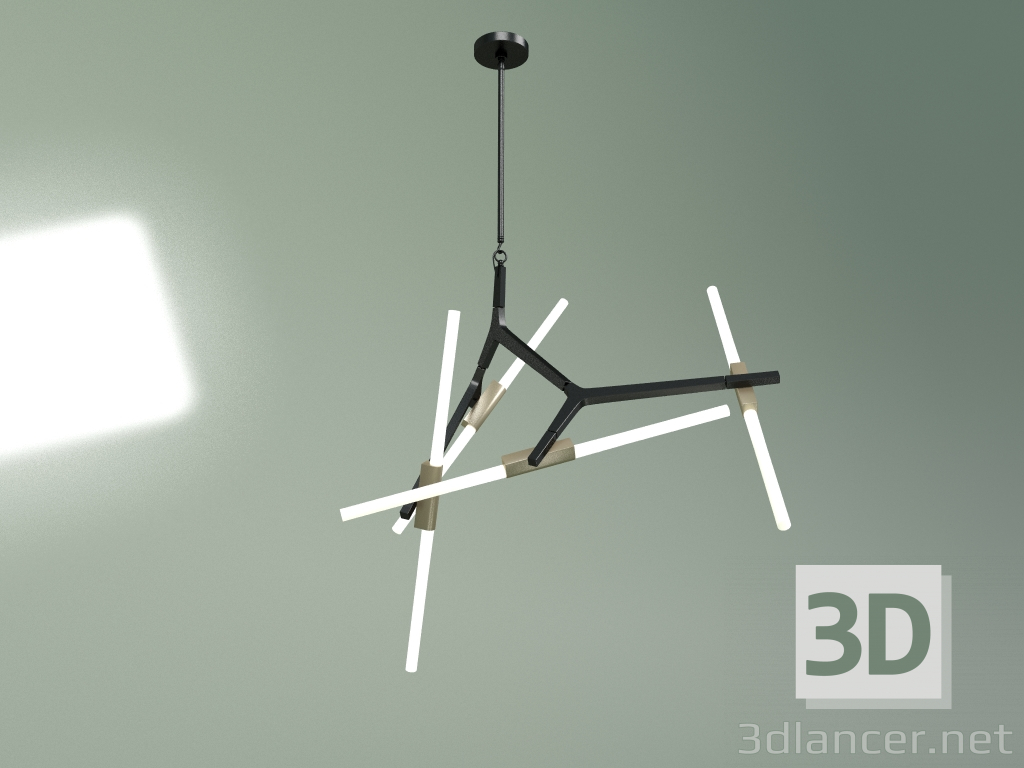 3d model Pendant lamp Agnes 8 lights (black) - preview