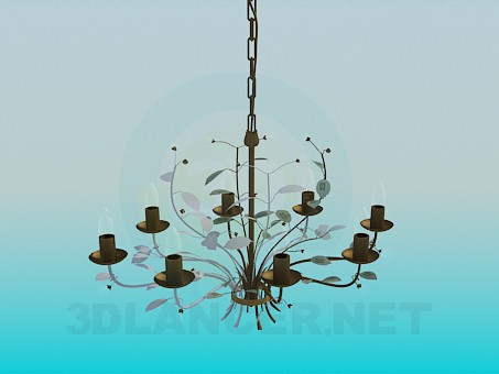 3d model Chandelier on chain - preview