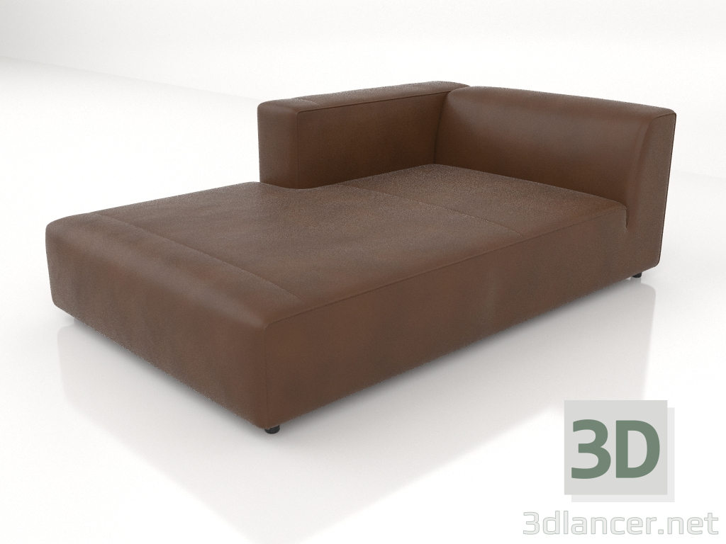 3D modeli Sağda kol dayamalı şezlong 207 - önizleme