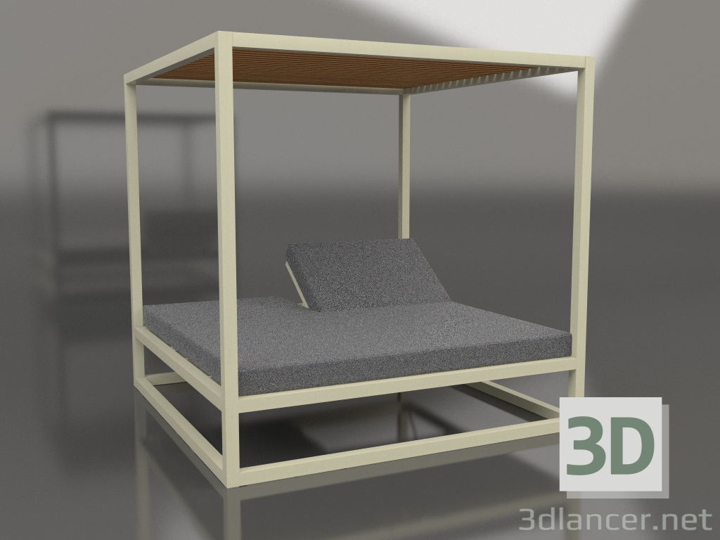 3d model Sofá de lamas altas fijas con techo (Oro) - vista previa