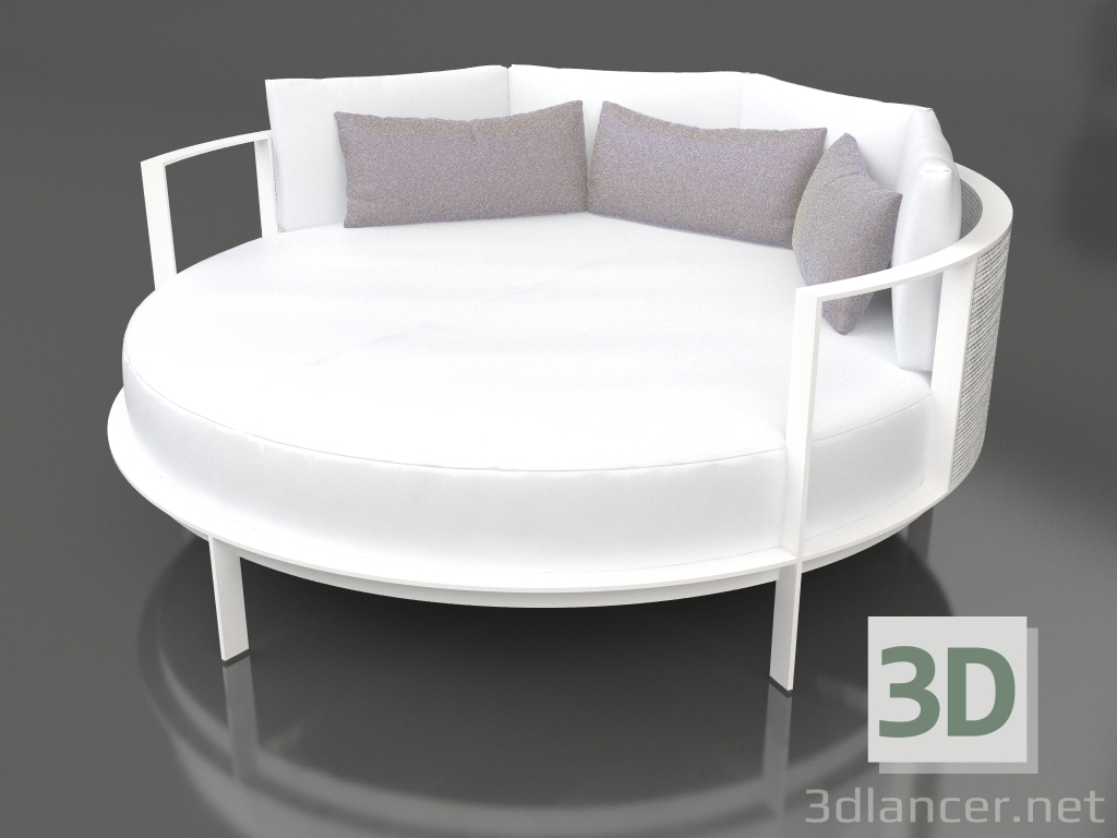 3D Modell Rundes Bett zum Entspannen (Weiß) - Vorschau