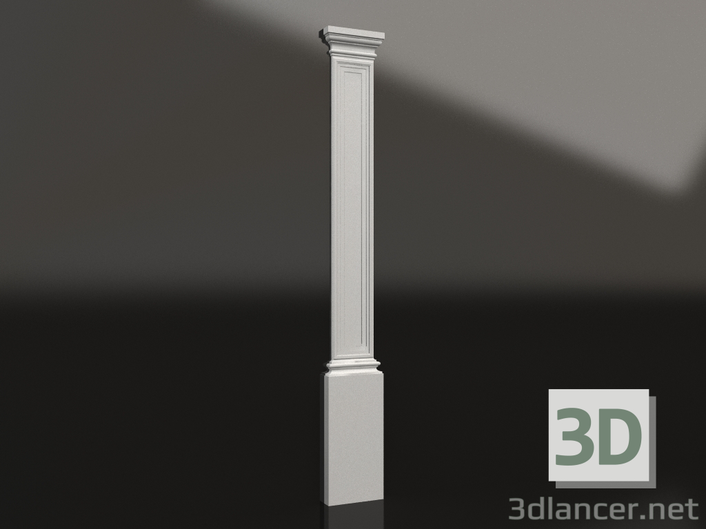 3d model Pilastra de pared de yeso PS 011 (ancho del tronco 290 mm, H=3000 mm) - vista previa