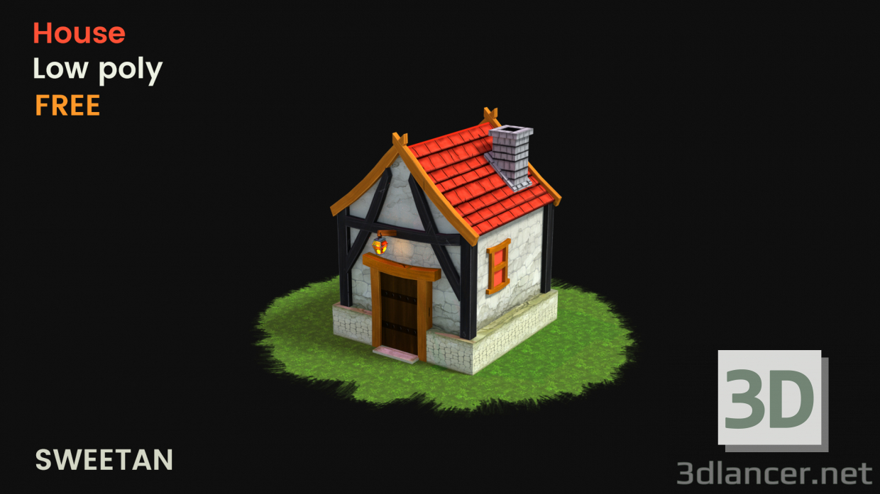 3d model 3D Fantasy House Game asset - LOW POLY - preview