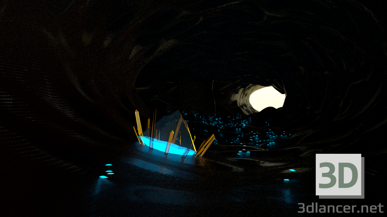 3d Cave model buy - render