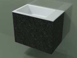 Lavabo sospeso (02R133102, Nero Assoluto M03, L 60, P 36, H 48 cm)