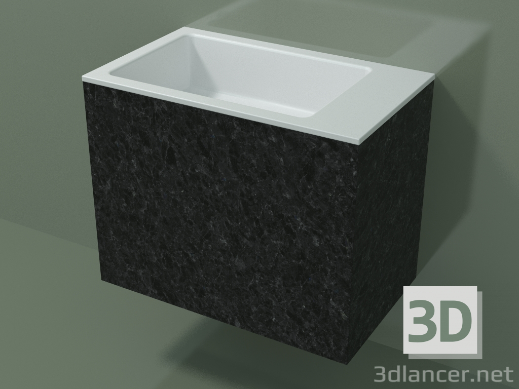 3D Modell Wandwaschbecken (02R133102, Nero Assoluto M03, L 60, P 36, H 48 cm) - Vorschau