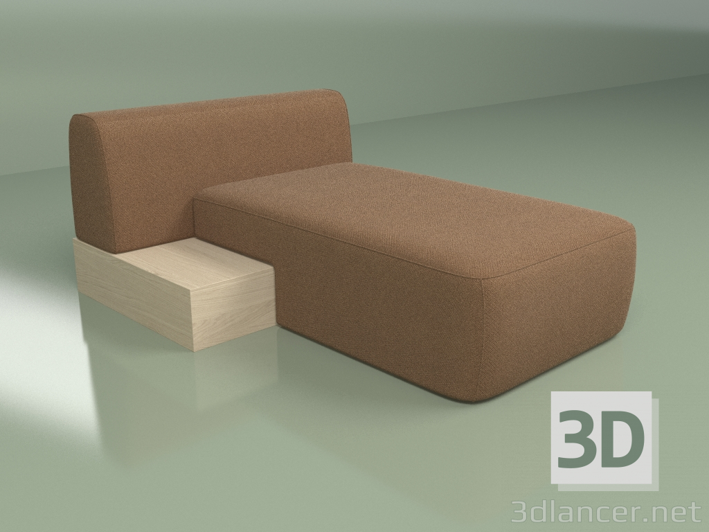 3d model Silla modular Cascad Long con cojín (derecha) (2019) - vista previa