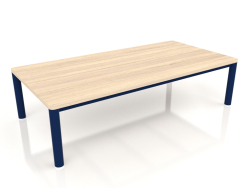 Table basse 70×140 (Bleu nuit, Bois Iroko)