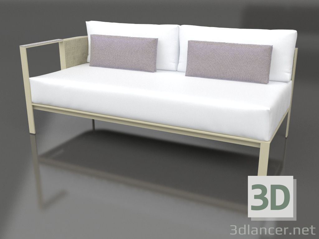 3d model Módulo sofá sección 1 izquierda (Oro) - vista previa