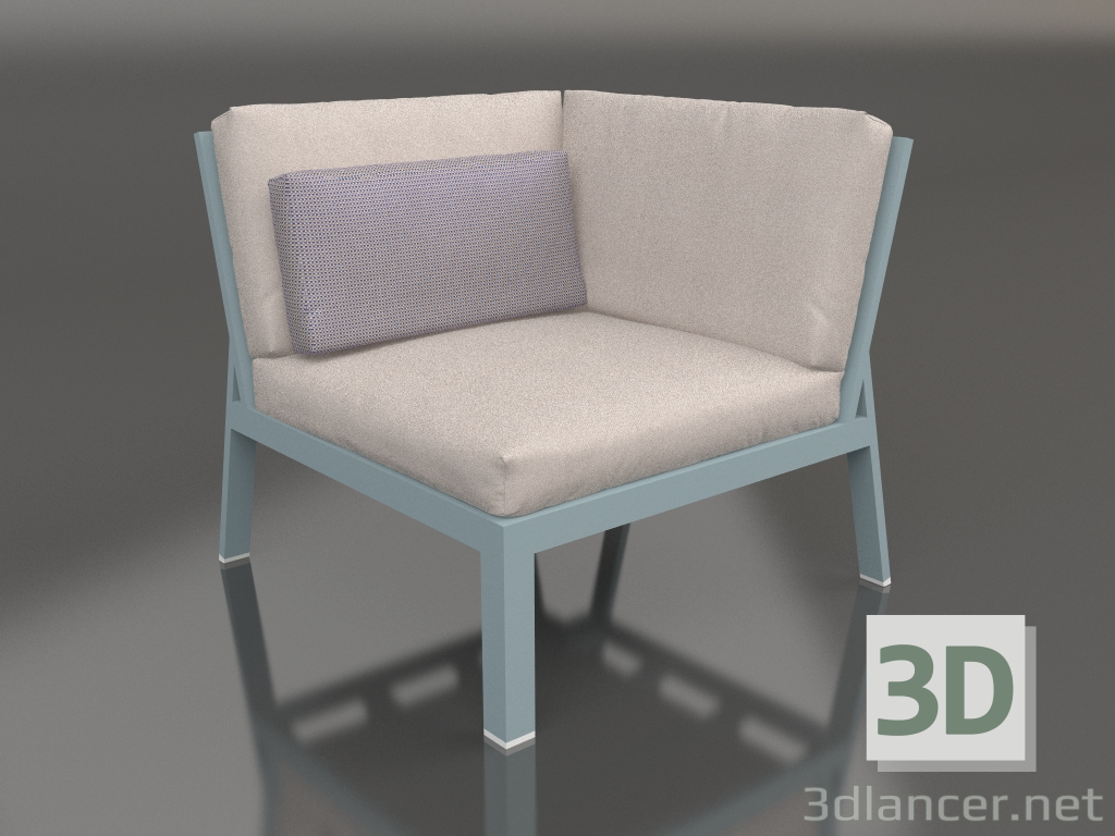 modèle 3D Module canapé, section 6 (Bleu gris) - preview