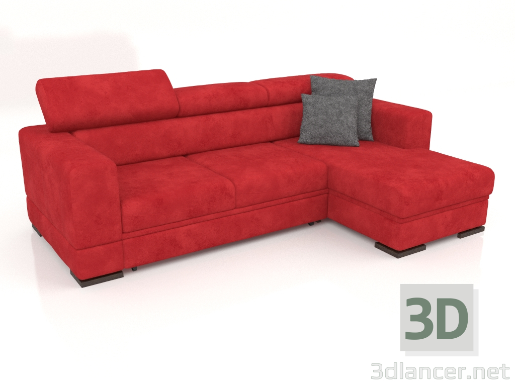 modello 3D Divano Fabio con pouf (Brunei 23) - anteprima