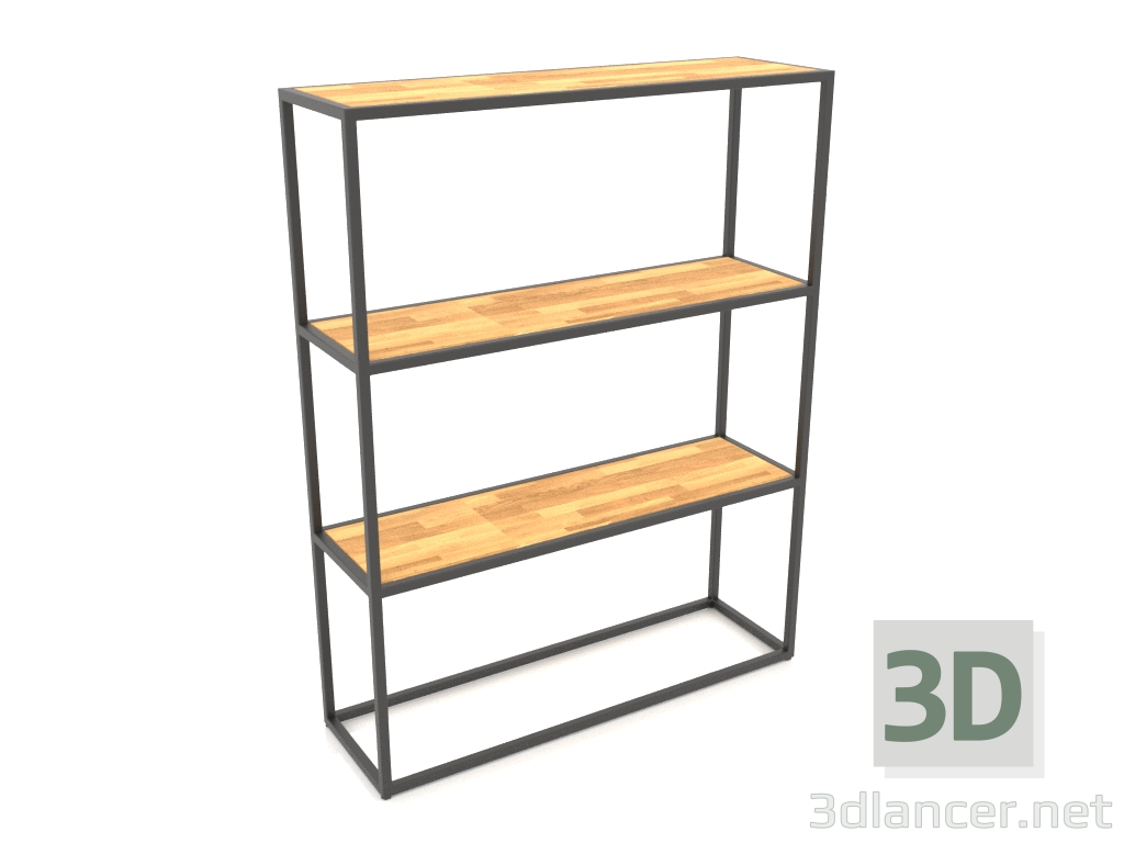 3d model Perchero rectangular (MADERA, 100x30x128) - vista previa