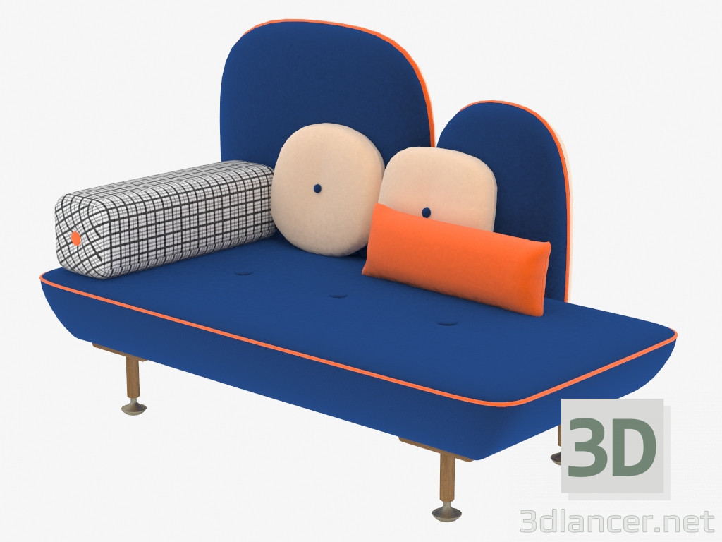 3d model Sofá-banco doble - vista previa