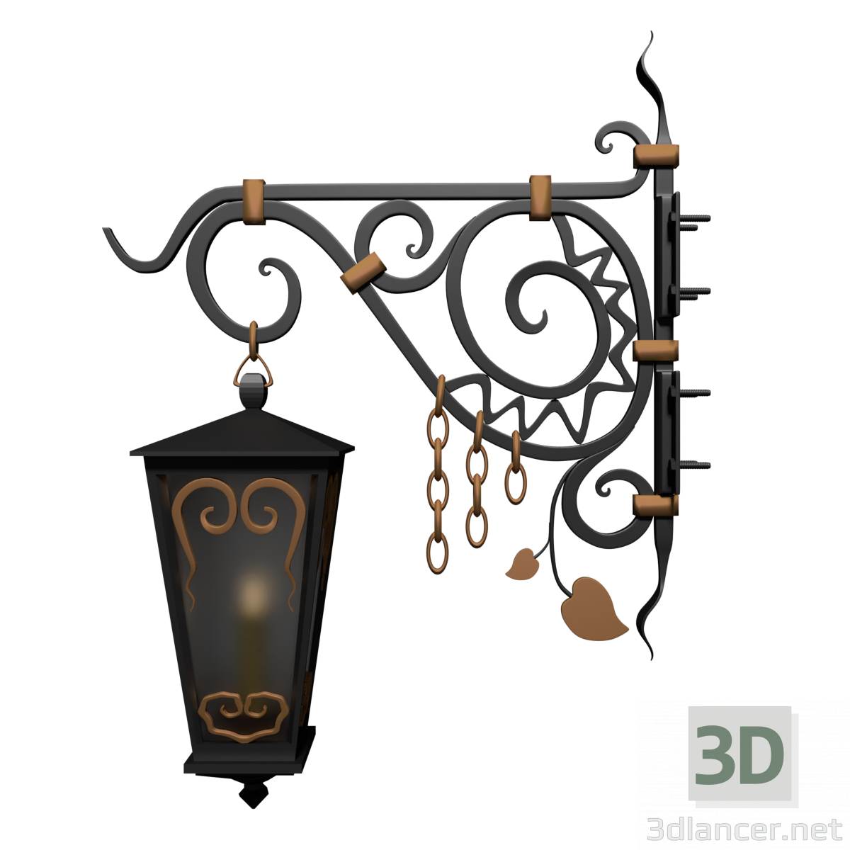 Farol de calle 3D modelo Compro - render