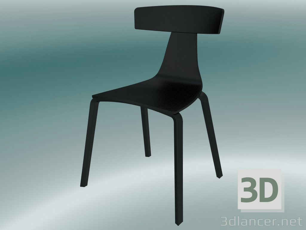 modèle 3D Chaise REMO chaise en bois (1415-10, noir cendré) - preview