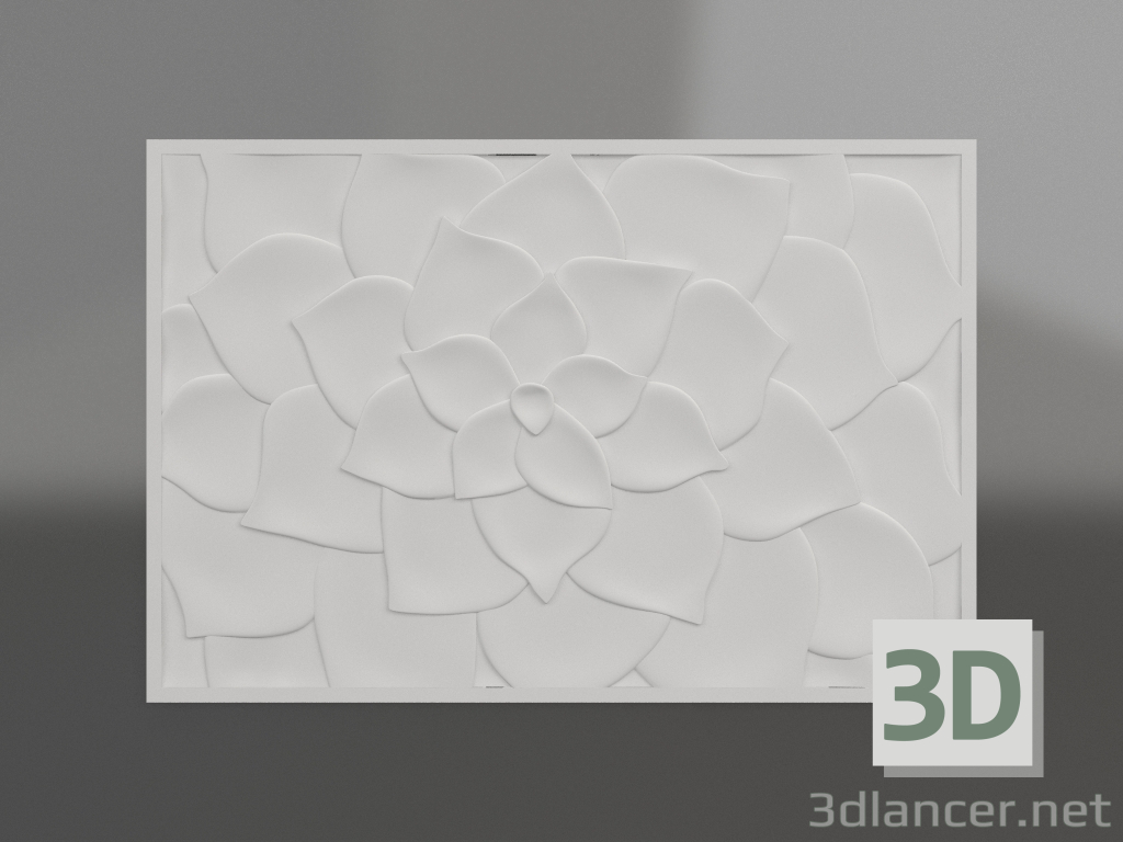 Modelo 3d Flora em baixo-relevo - preview