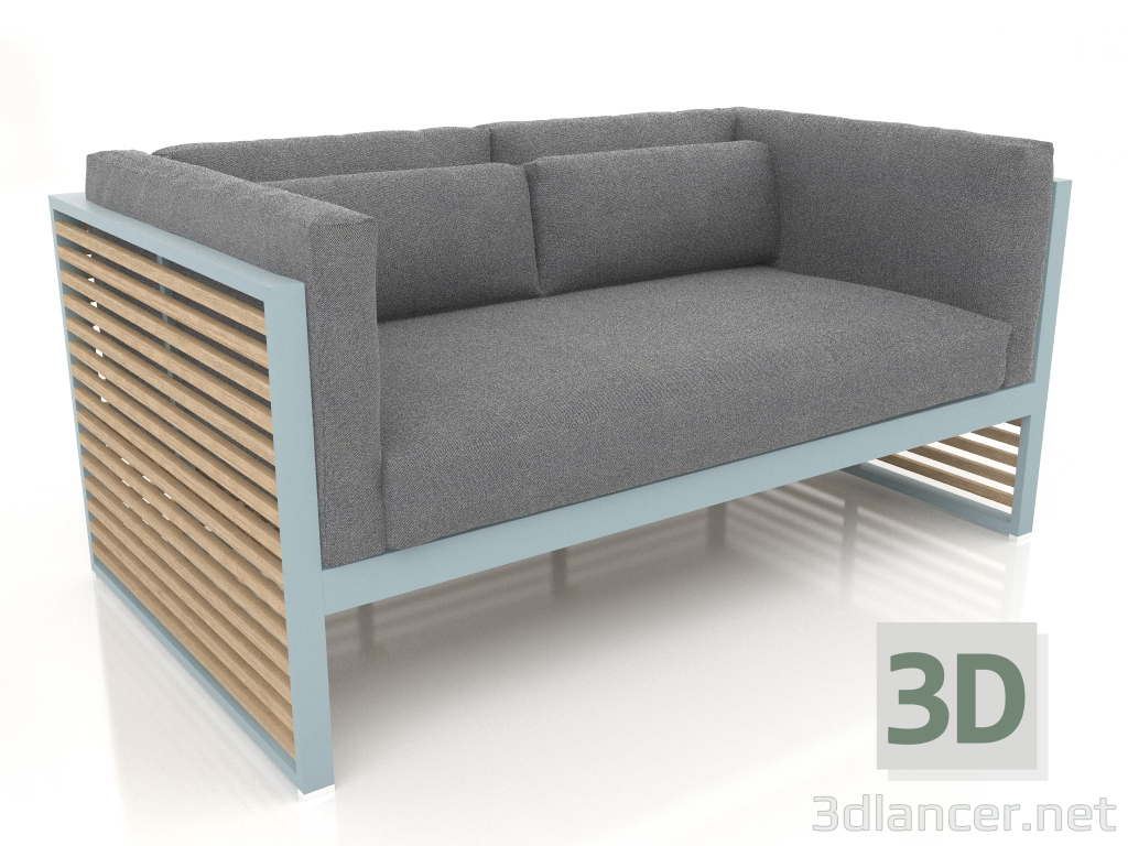 modèle 3D Canapé 2 places (Bleu gris) - preview