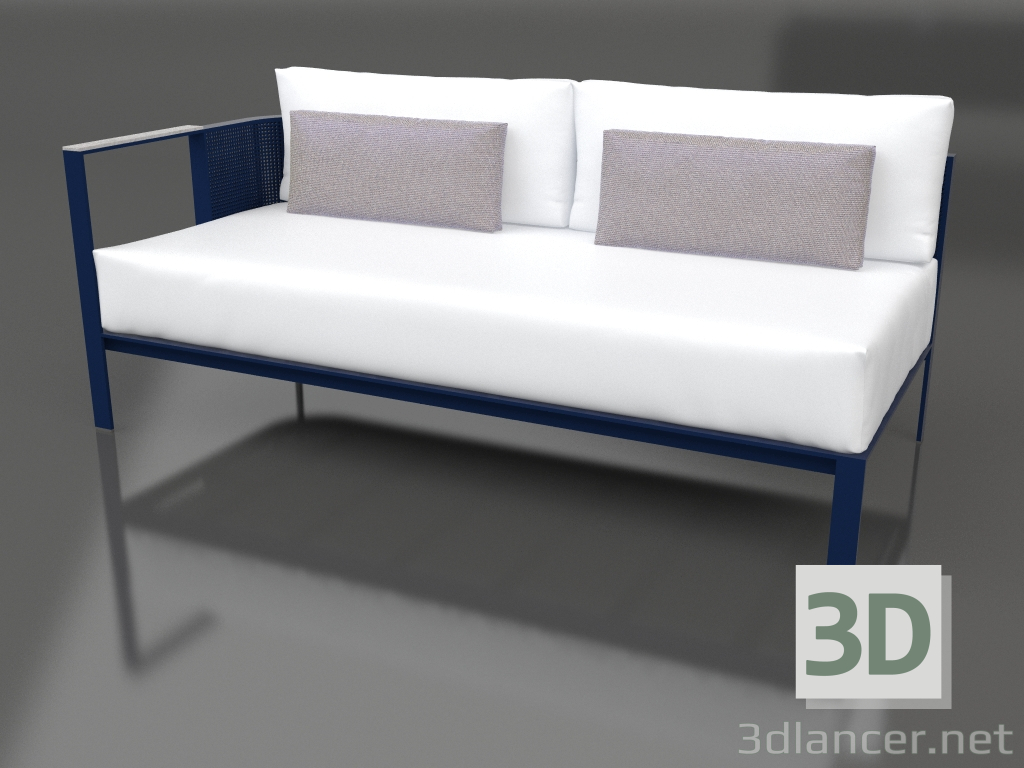 3d model Módulo sofá sección 1 izquierda (Azul noche) - vista previa