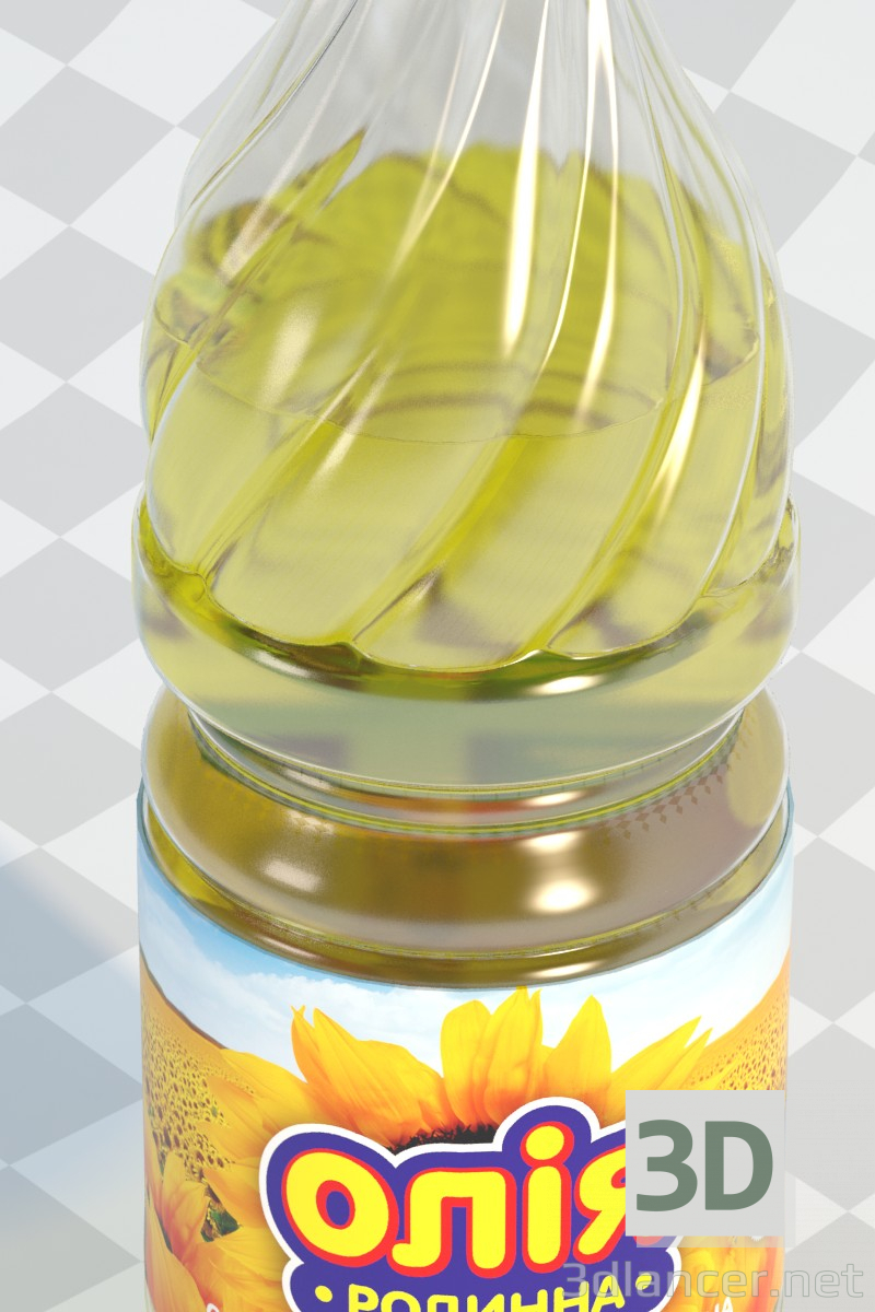 3d A bottle of oil model buy - render