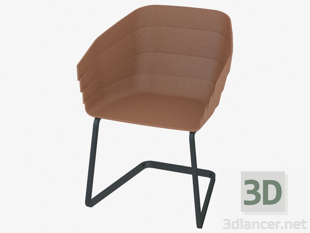 3d model Silla tapizada de cuero - vista previa