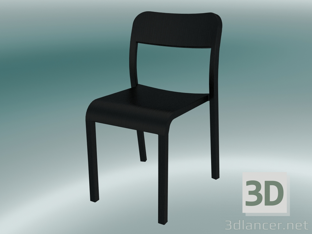 3d model Chair BLOCCO chair (1475-20, ash black stained lacquered) - preview