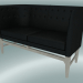 3D Modell Doppelsofa Mayor (AJ6, H 82 cm, 62 x 138 cm, Eiche weiß geölt, Leder - Seide schwarz) - Vorschau