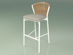 Tabouret de bar 150 (Métal Lait, Résine Polyuréthane Gris)