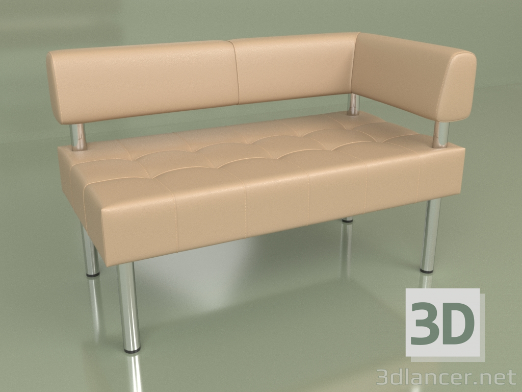 modello 3D Sezione doppio angolo sinistro Business (pelle beige) - anteprima