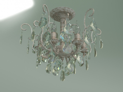 Lustre pendente 10022-6 (branco com cristal Strotskis dourado)