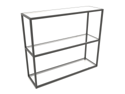 Rectangular console rack (GLASS, 100x30x86, 3 shelves)