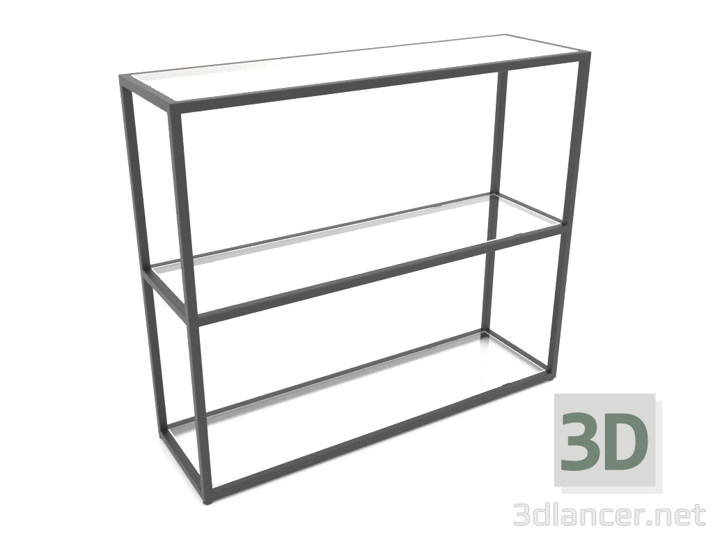 3d model Consola-bastidor rectangular (GLASS, 100x30x86, 3 estantes) - vista previa