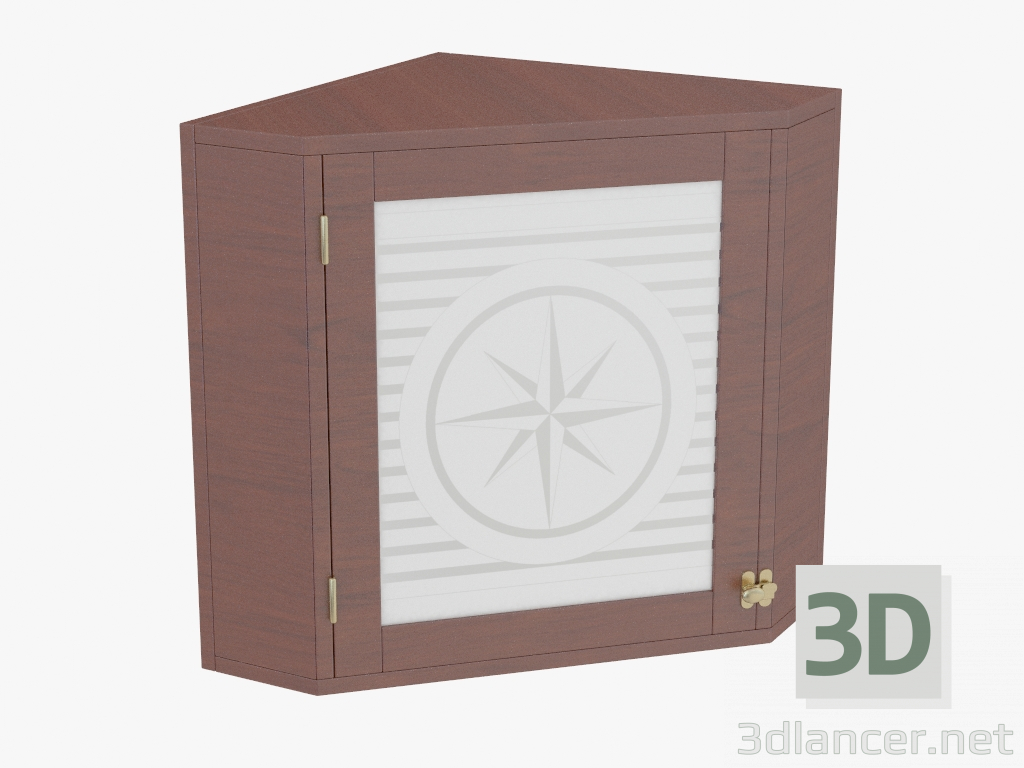 3d model Corner cabinet with glass door - preview