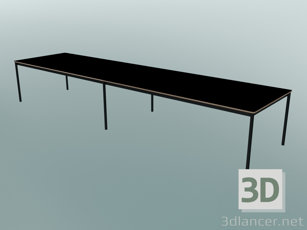 modèle 3D Base de table rectangulaire 440x110 cm (Noir, Contreplaqué, Noir) - preview