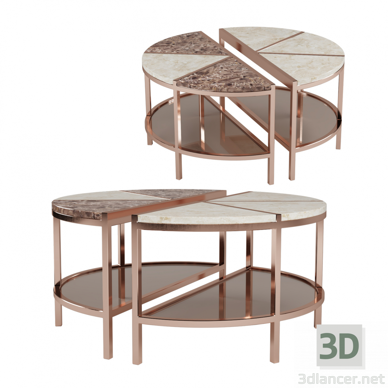 Modelo 3d Mesa Morgan Coffe - preview