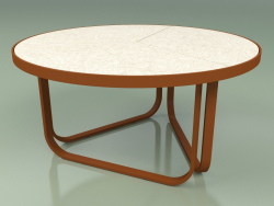 Table basse 009 (Métal Rouille, Grès Ivoire)