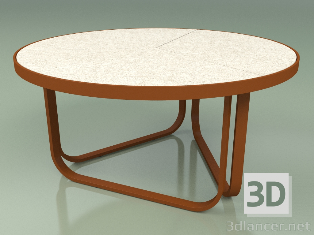 3D Modell Couchtisch 009 (Metall Rost, Gres Elfenbein) - Vorschau