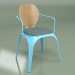 3d model Silla Louix con cojín (gris, azul mate) - vista previa