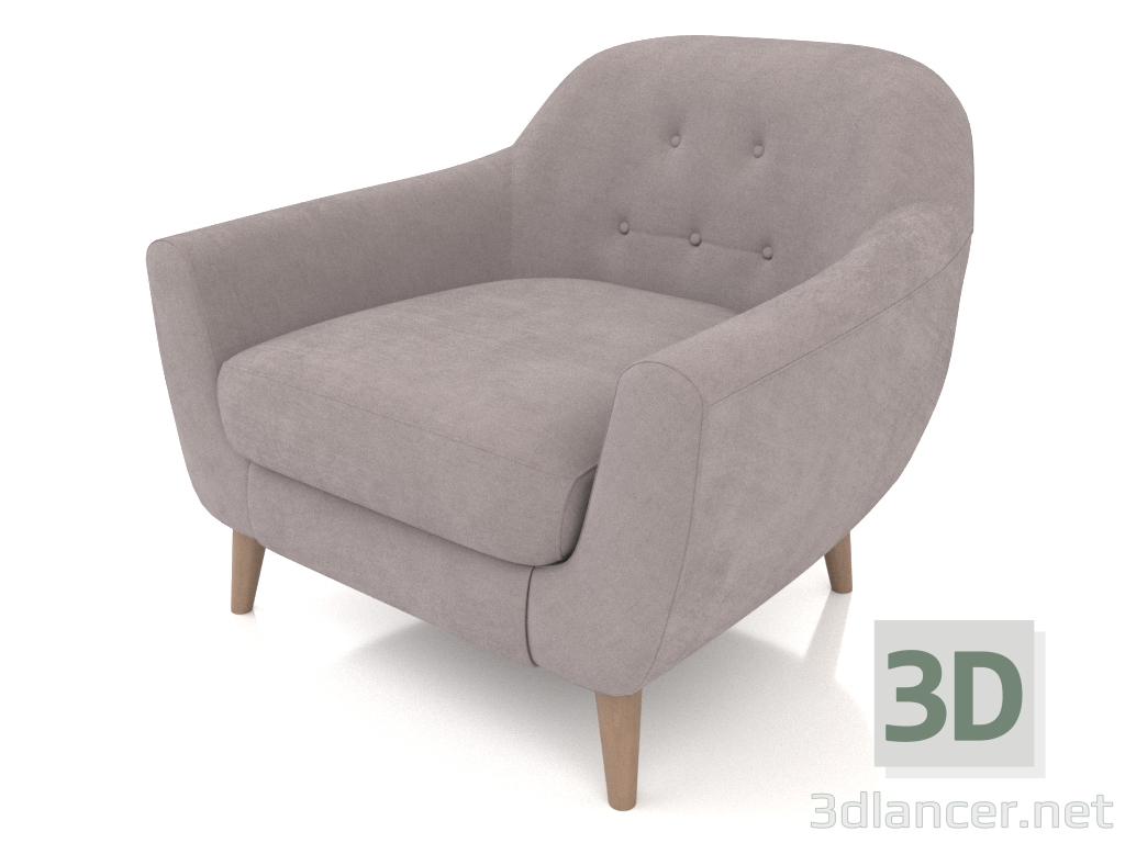 Modelo 3d Poltrona Estocolmo (cinza rosa) - preview