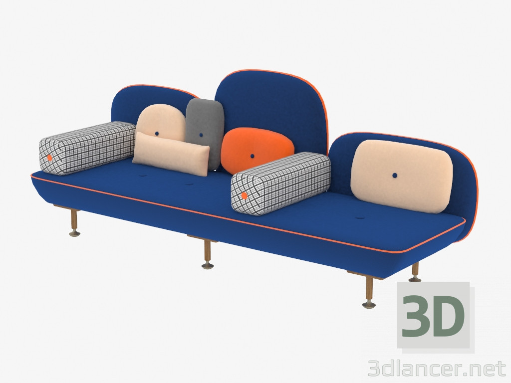 modèle 3D Divan-lit double - preview